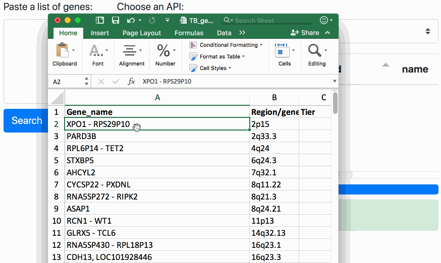 mygene.info with tabulator.js